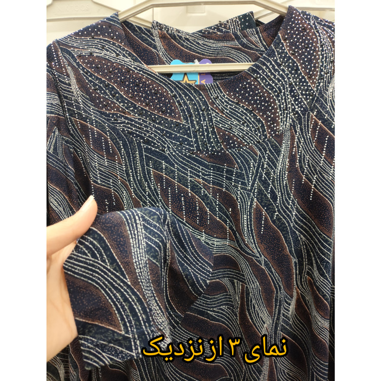 تونیک زنانه قواره رستمی طرح دار نخپنبه