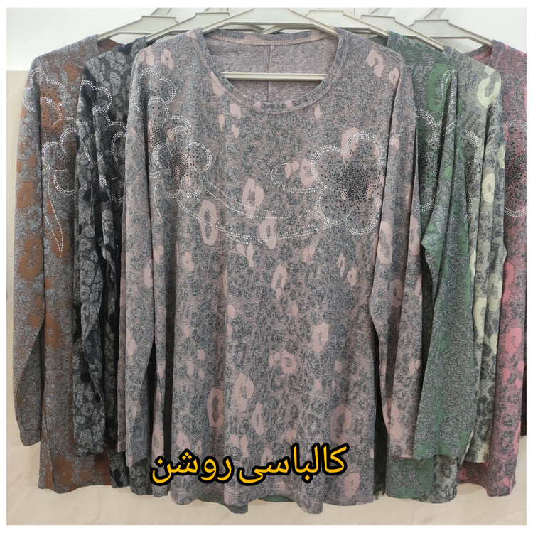 بلوز زنانه مجلسی یقه گرد جنس ژاکارد