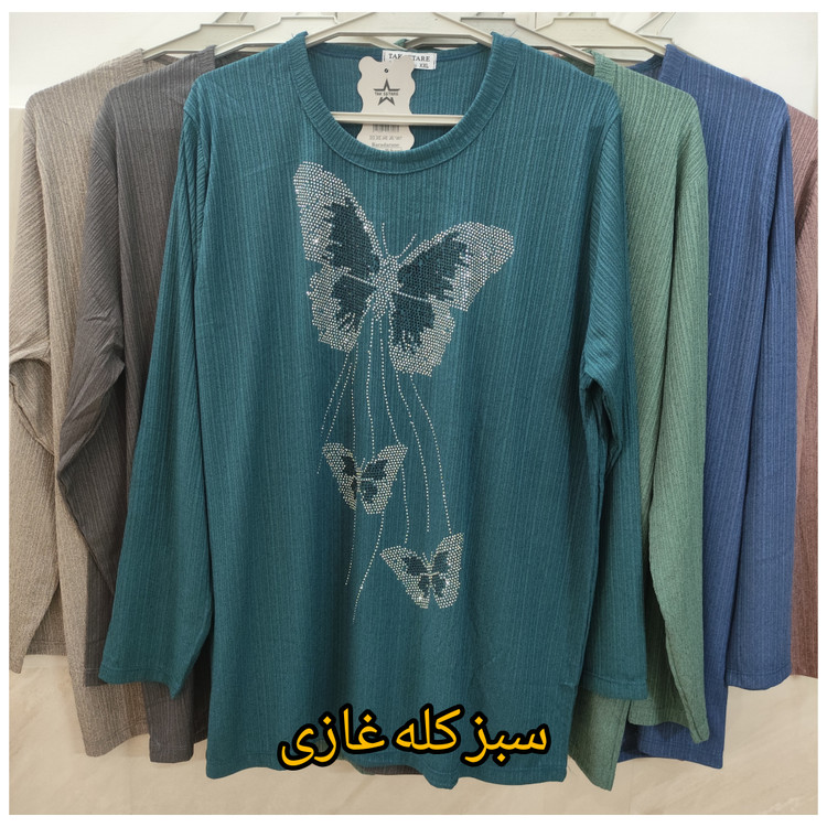 خرید بلوز زنانه کریشه طرح پروانه