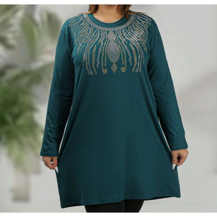تونیک زنانه قواره بزرگ جنس نخ پنبه
