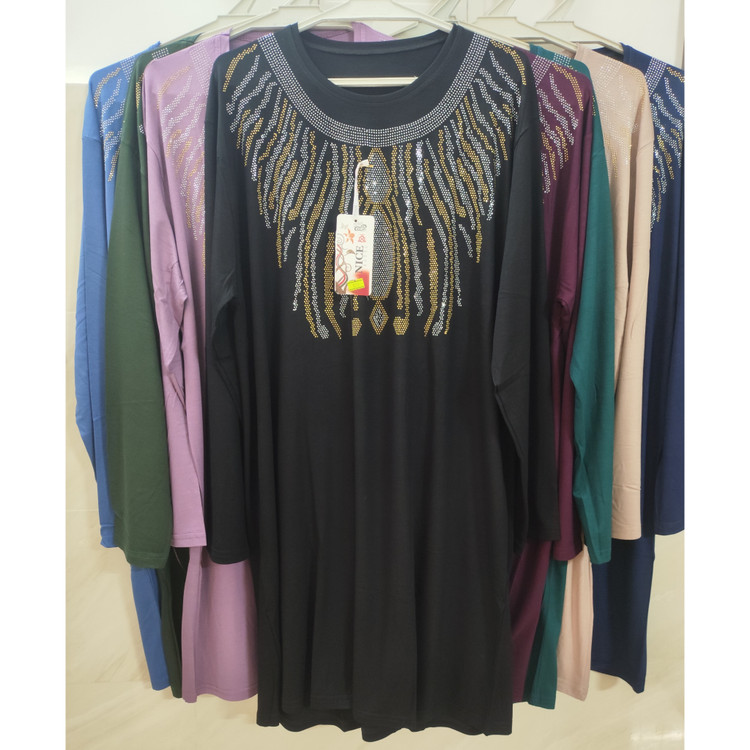 خرید تونیک زنانه قواره بزرگ جنس نخ پنبه رنگ مشکی