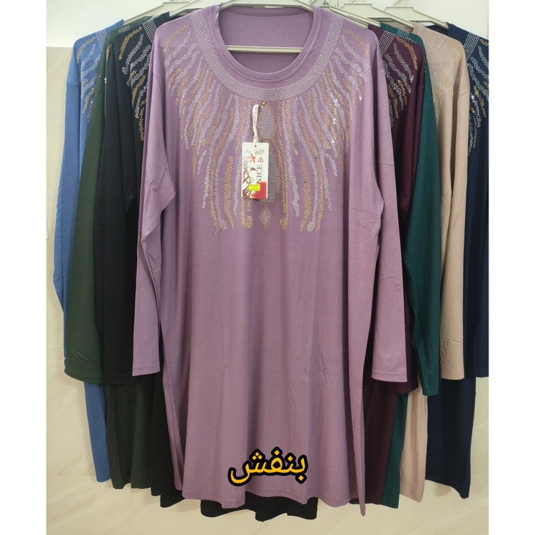 تونیک زنانه بنفش نخ پنبه