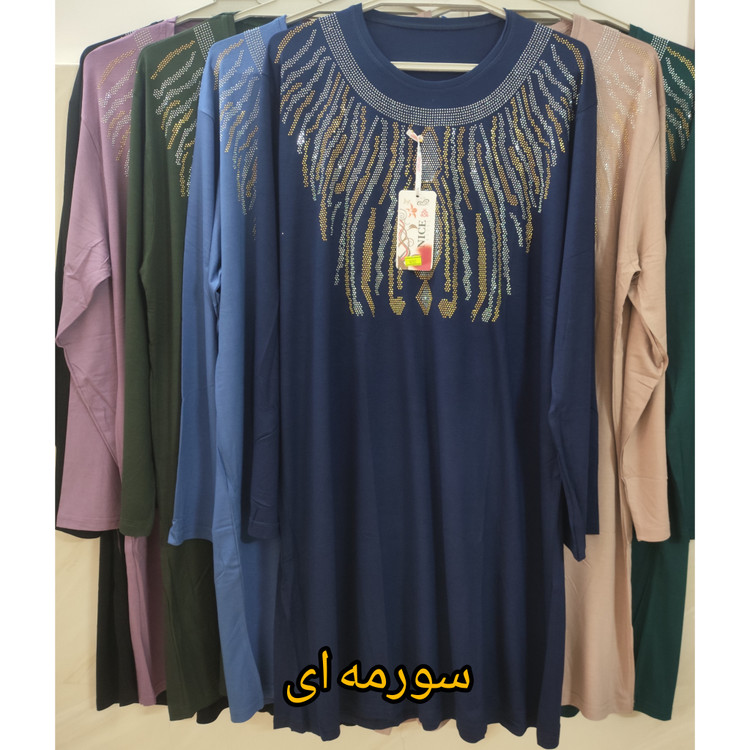 تونیک زنانه رنگ سورمه ای قواره بزرگ