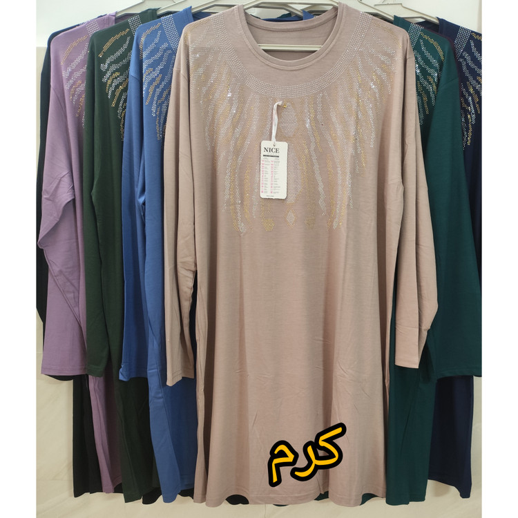 تونیک زنانه قواره بزرگ کرم