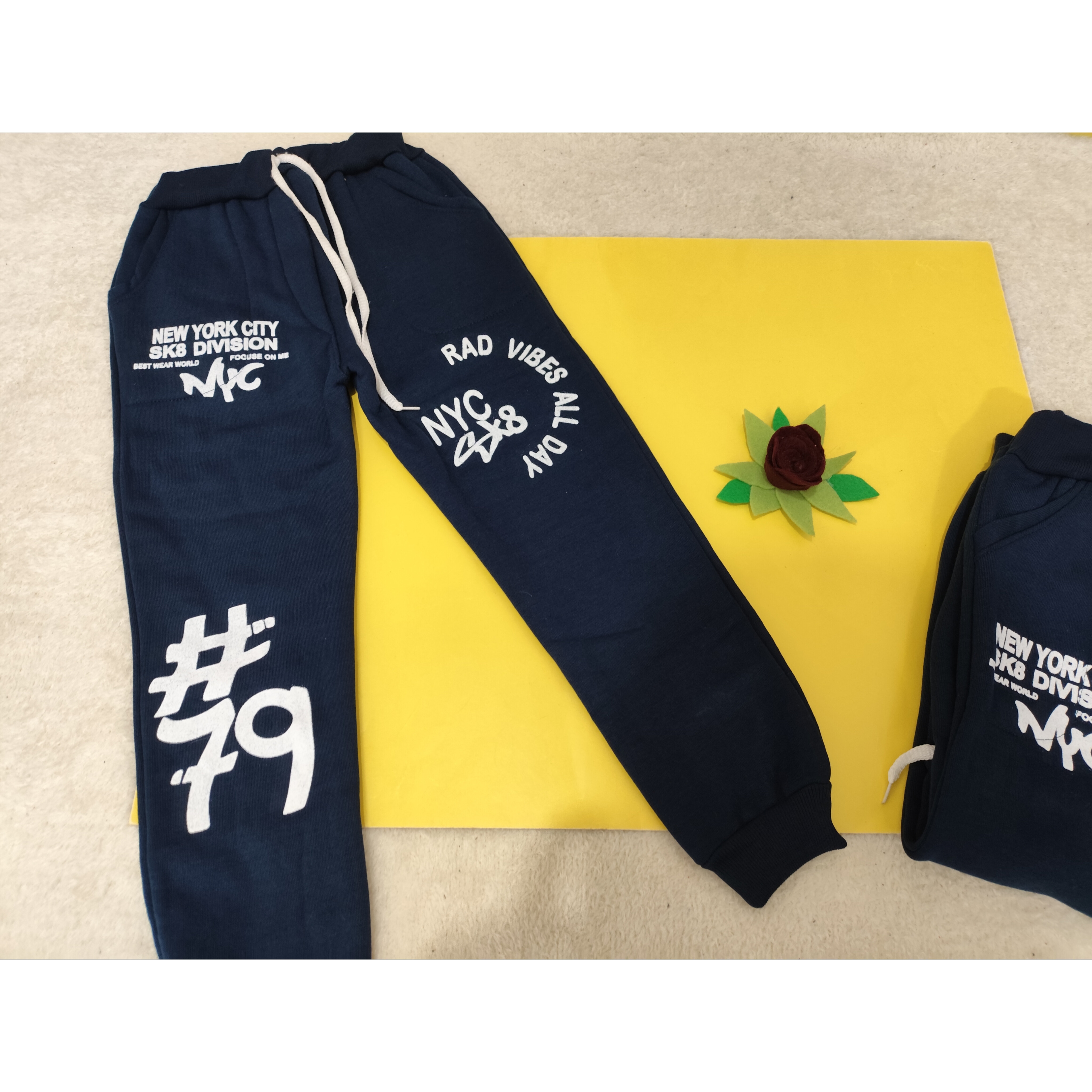 خرید شلوار گرم داخل کرک پسرانه سورمه ای