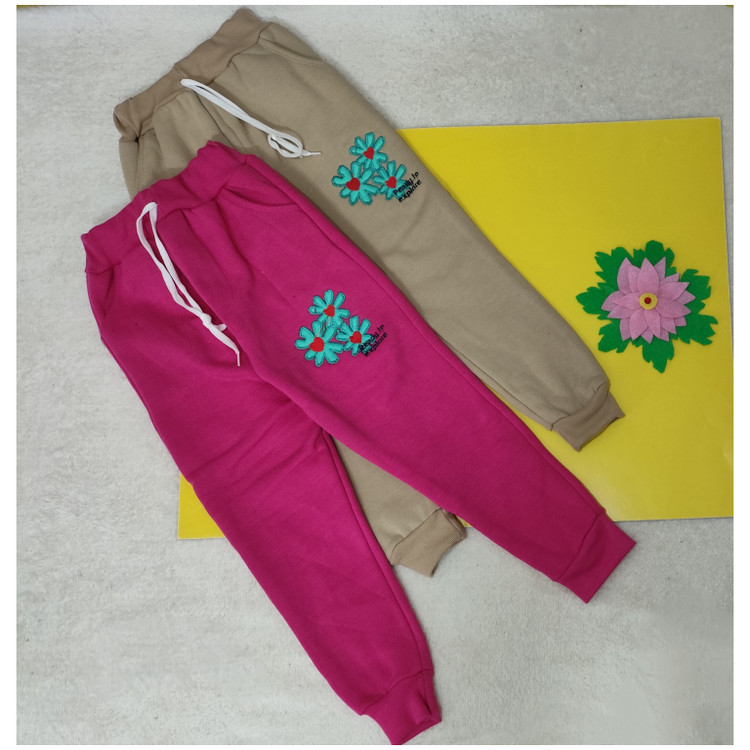 شلوار گرم دخترانه داخل کرک طرح گل