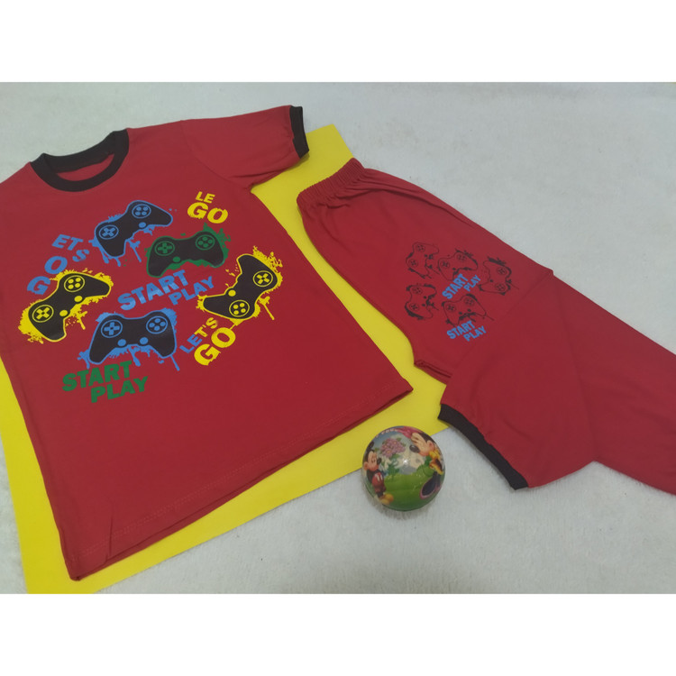 تیشرت شلوارک ست پسرانه قرمز