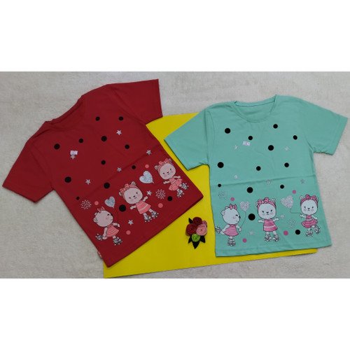 تیشرت دخترانه نخپنبه طرح عروسک