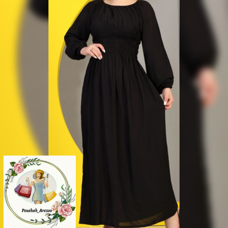 پیراهن ساحلی نخی زنانه مشکی