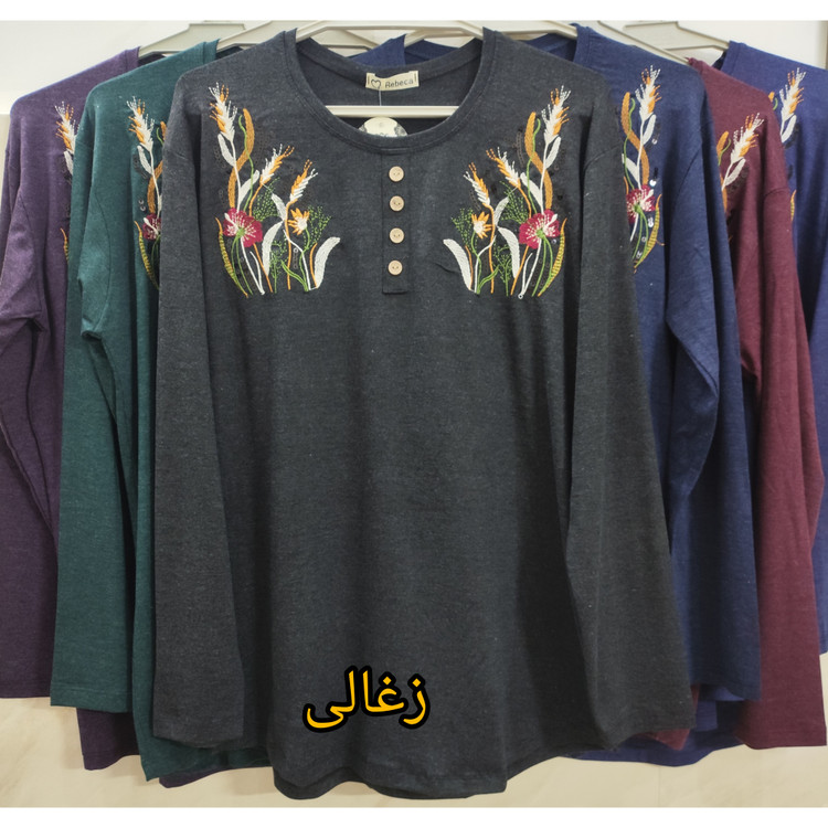 خرید بلوز آستیندار موهر سایز بزرگ زنانه