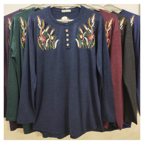 بلوز آستیندار موهر سایز بزرگ زنانه