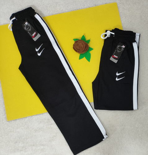 شلوار بگ اسپورت مشکی بغل نوار سفید