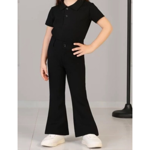 شلوار دخترانه مدل دمپا مشکی جنس مازراتی