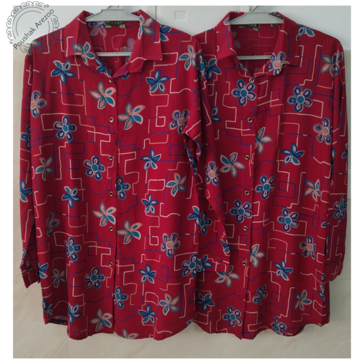 مانتو نخی زنانه تابستانه طرح دار فری سایز