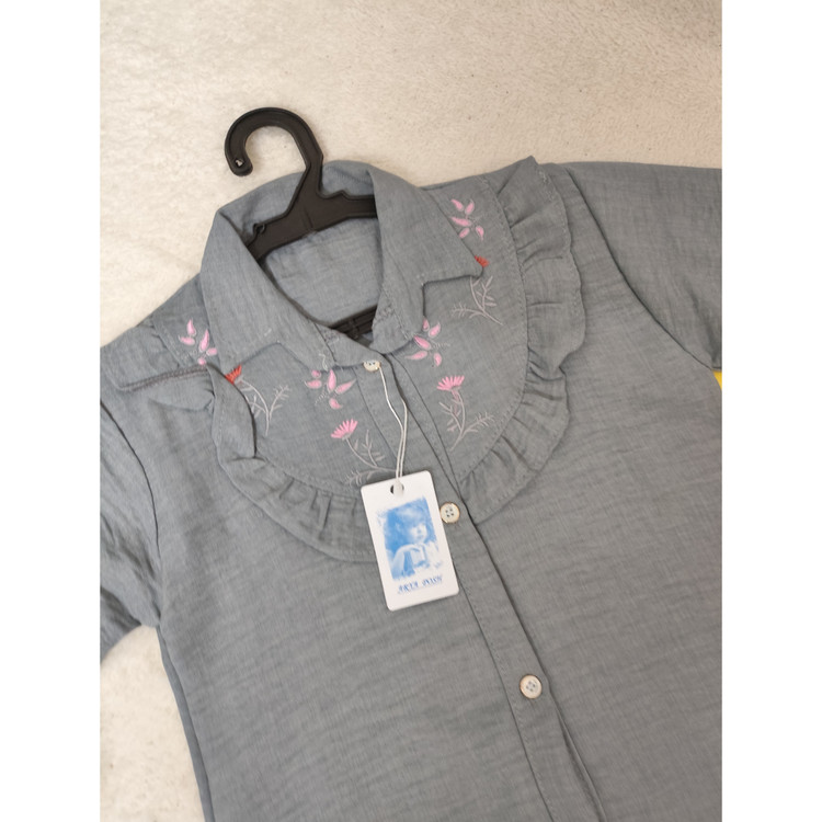 خرید بلوز شومیزی دخترانه آستین بلند جلو دکمه