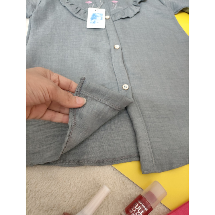 بلوز شومیزی دخترانه جلو دکمه آستین بلند