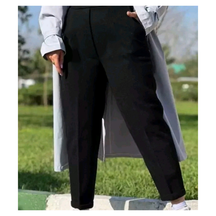 شلوار زنانه مام استایل دمپا پاکتی رنگ مشکی