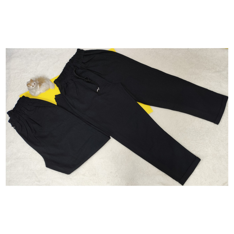 شلوار زنانه کمرکش مام استایل دمپا پاکتی رنگ مشکی