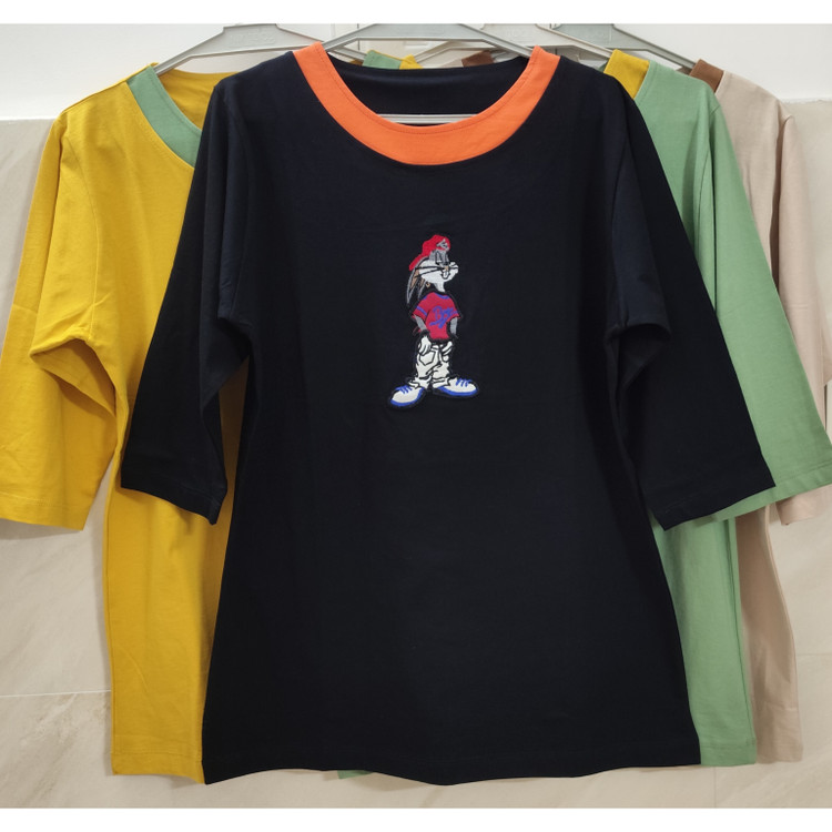 بلوز لانگ آستین سه ربع زنانه رنگ مشکی