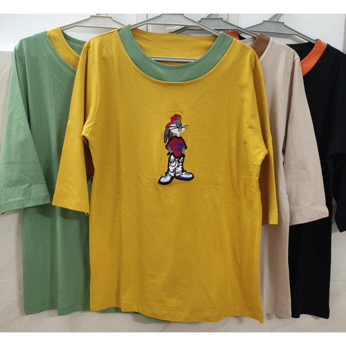 بلوز لانگ آستین سه ربع زنانه