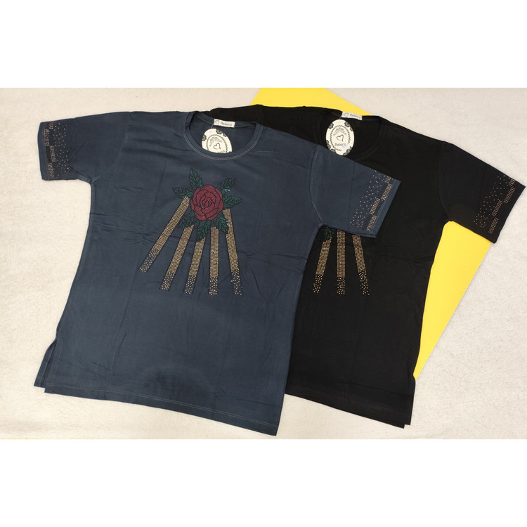 تیشرت زنانه نگین دار پنبه