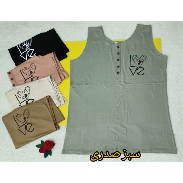 تاپ حلقه زنانه قواره بزرگ جنس نخ پنبه رنگ سبز