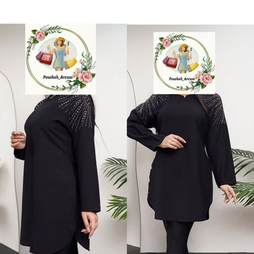 تونیک زنانه مشکی محرمی سایز بزرگ