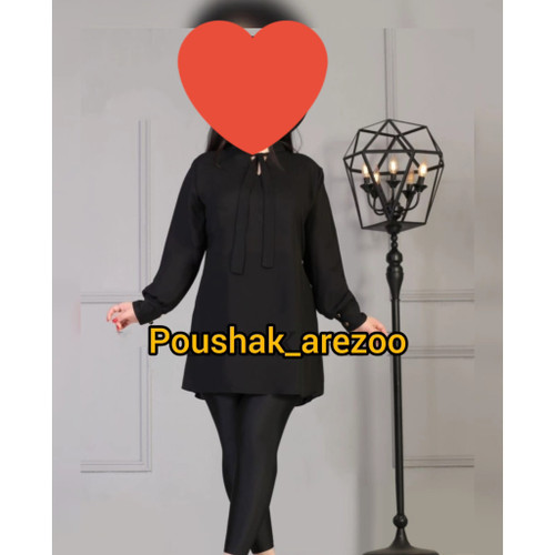 شومیز زنانه آستین بلند یقه کراواتی مشکی