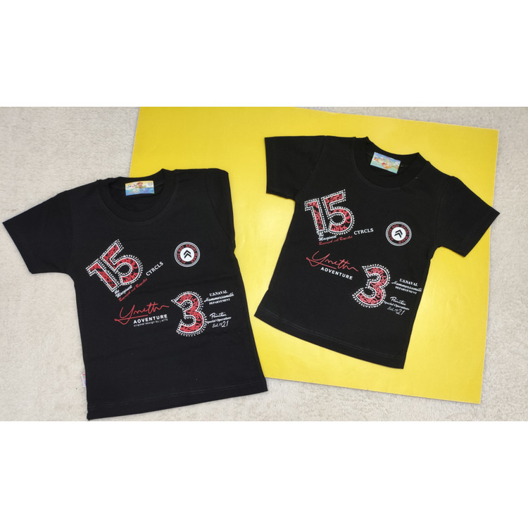 تیشرت پسرانه مشکی نخپنبه طرحدار