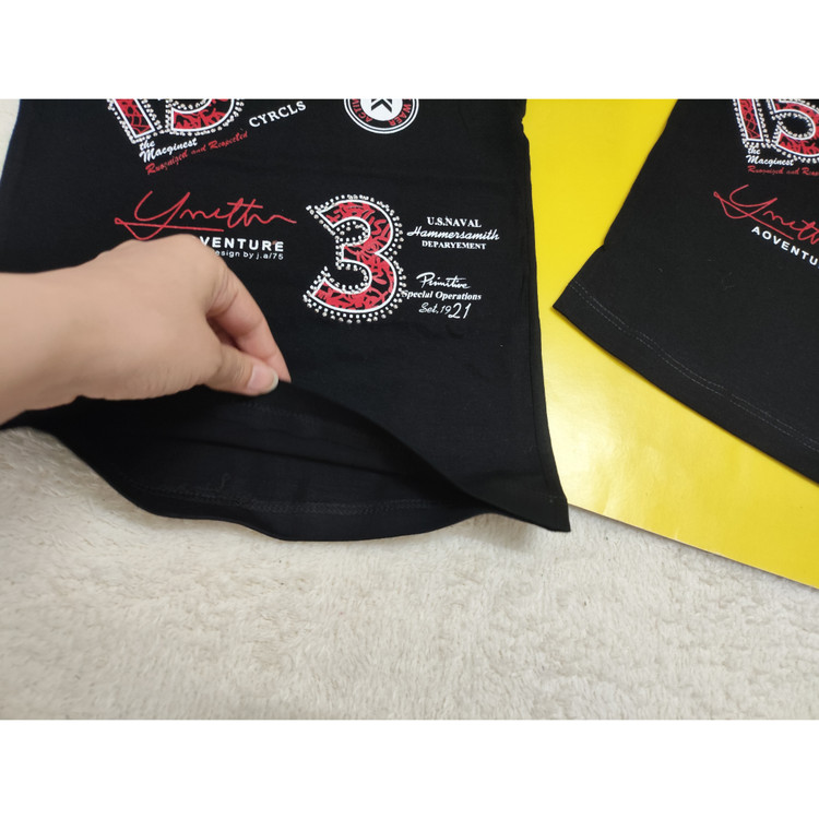 خرید تیشرت پسرانه مشکی نخپنبه طرحدار