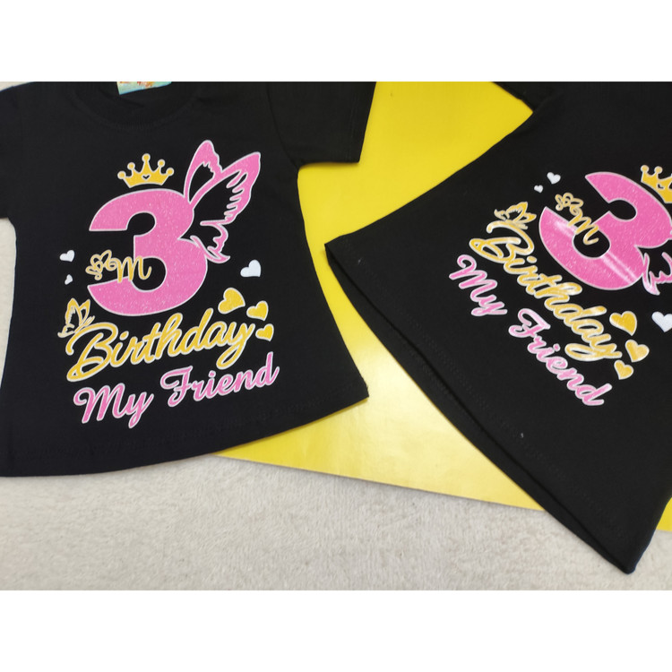 خرید تیشرت دخترانه مشکی طرح پروانه