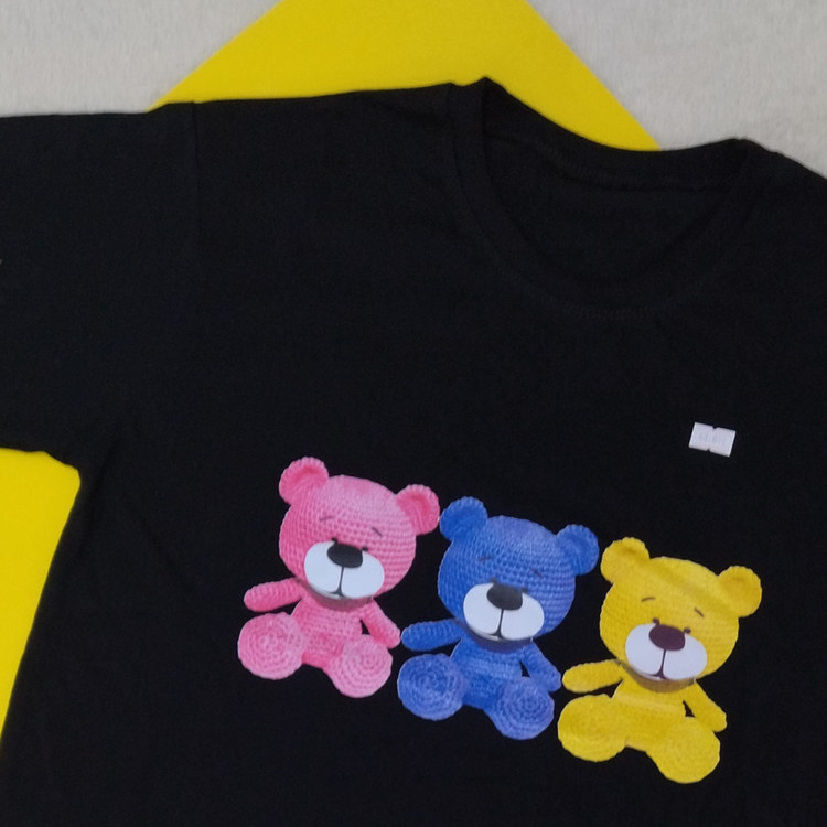 خرید تیشرت دخترانه مشکی طرح تدی جنس پنبه