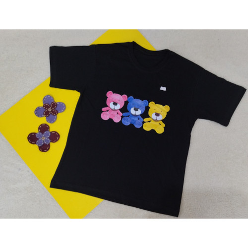 تیشرت دخترانه مشکی طرح تدی جنس پنبه