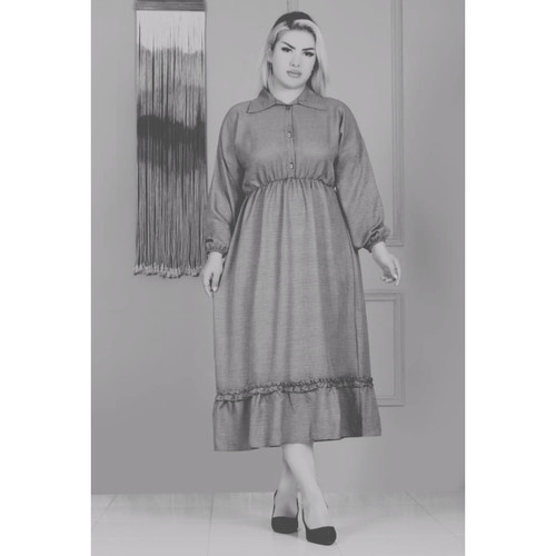 پیراهن ساحلی جلو دکمه سایز بزرگ زنانه