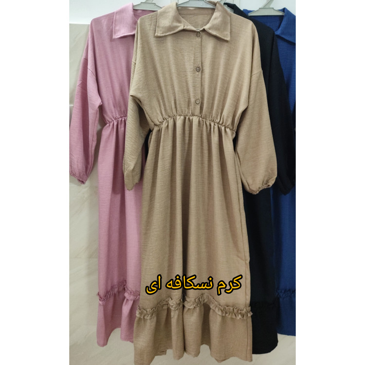 پیراهن ساحلی جلو دکمه قواره بزرگ زنانه