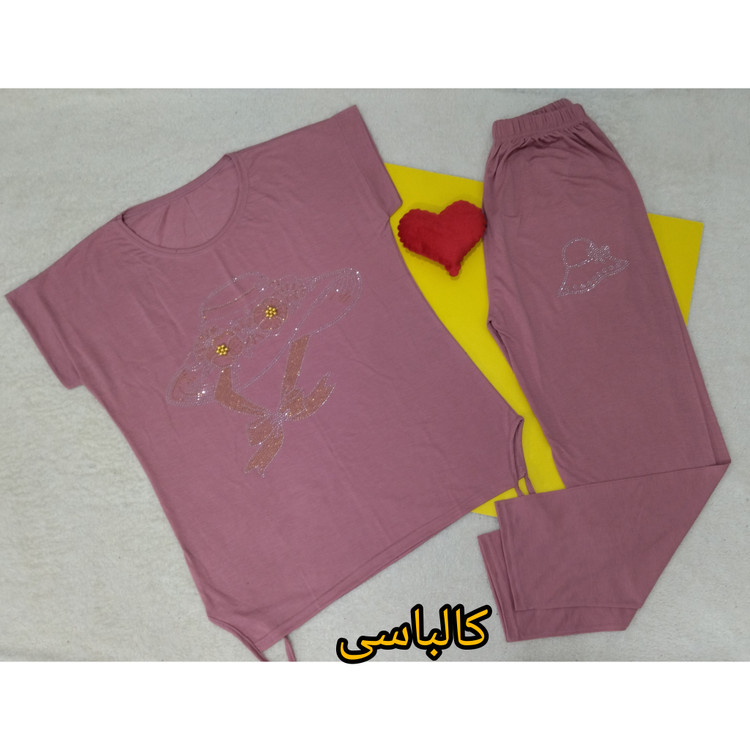 تیشرت شلوار ست زنانه نخ پنبه تابستانی
