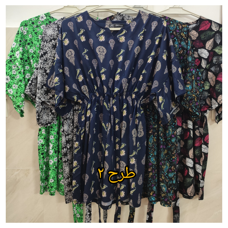 بلوز آستین سه ربع زنانه نخی