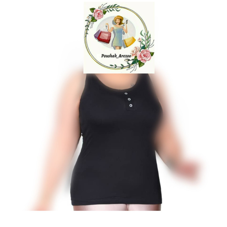 تاپ حلقه زنانه رنگ مشکی فری سایز