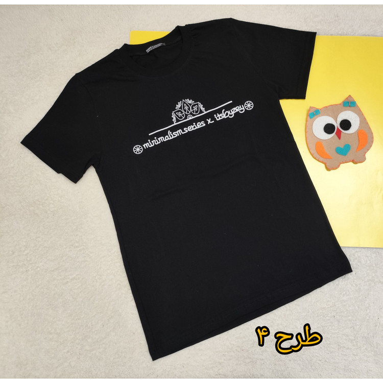 تیشرت پسرانه یقه گرد نخ پنبه رنگ مشکی