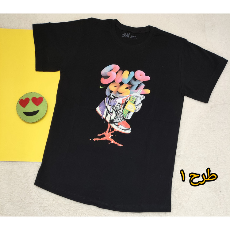 خرید تیشرت اسپورت نخپنبه رنگ مشکی سایز 65 و 70