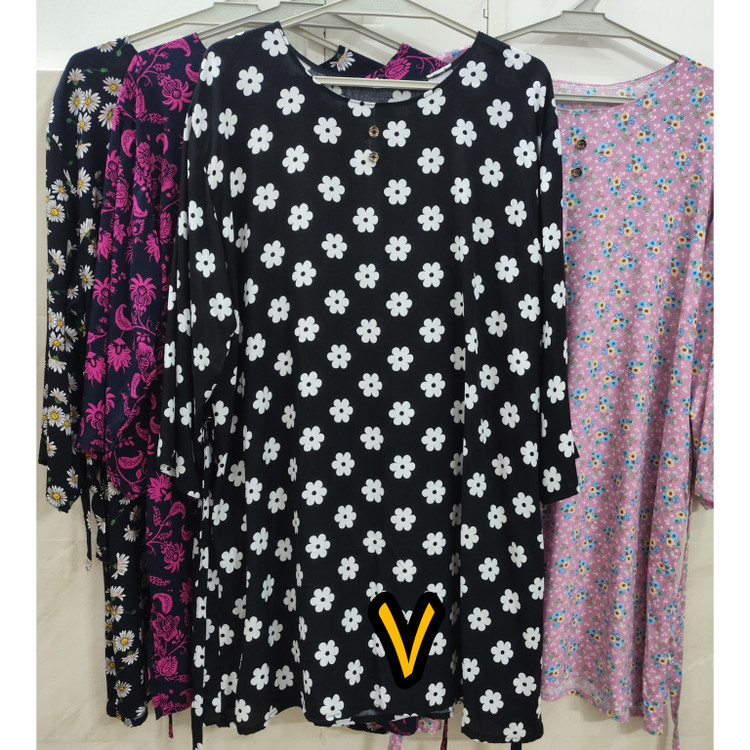 تیشرت آستین سه ربع زنانه نخی سایز خیلی خیلی بزرگ