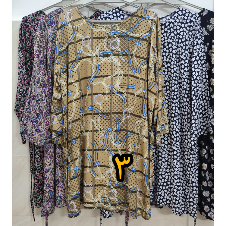 تیشرت آستین سه ربع زنانه جنس نخییقه گرد