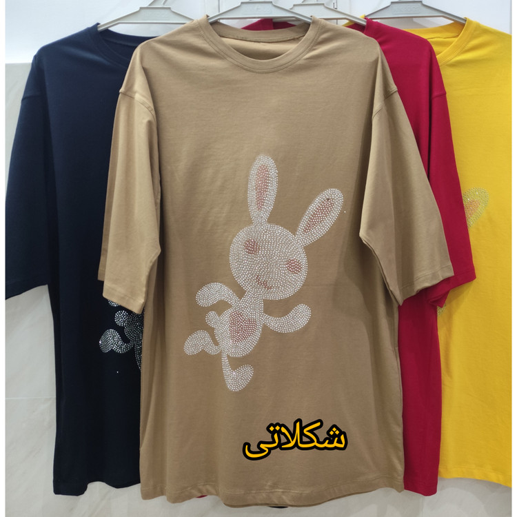 تیشرت لانگ زنانه نخ پنبه