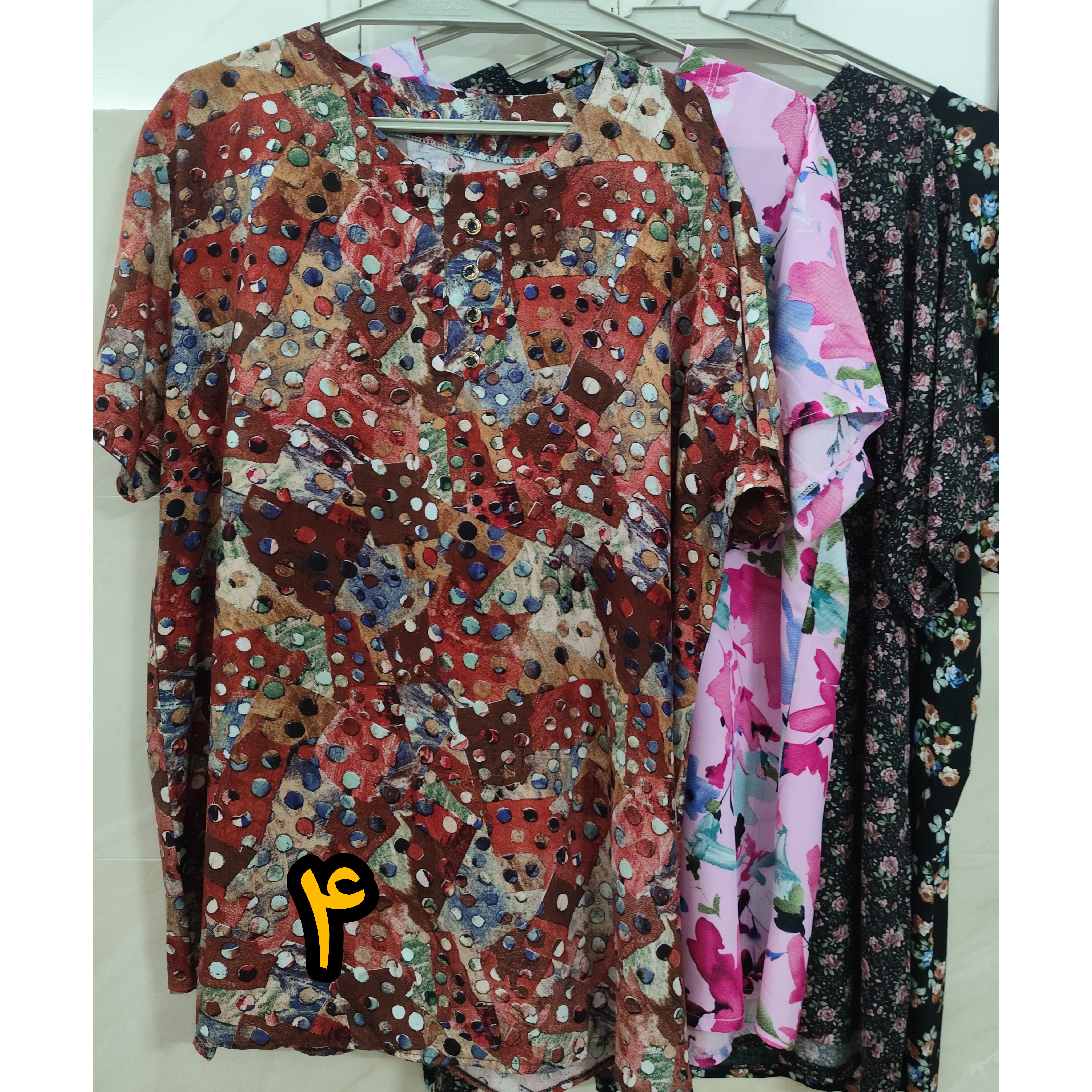 خرید تیشرت نخی زنانه طرحدار سایز بزرگ