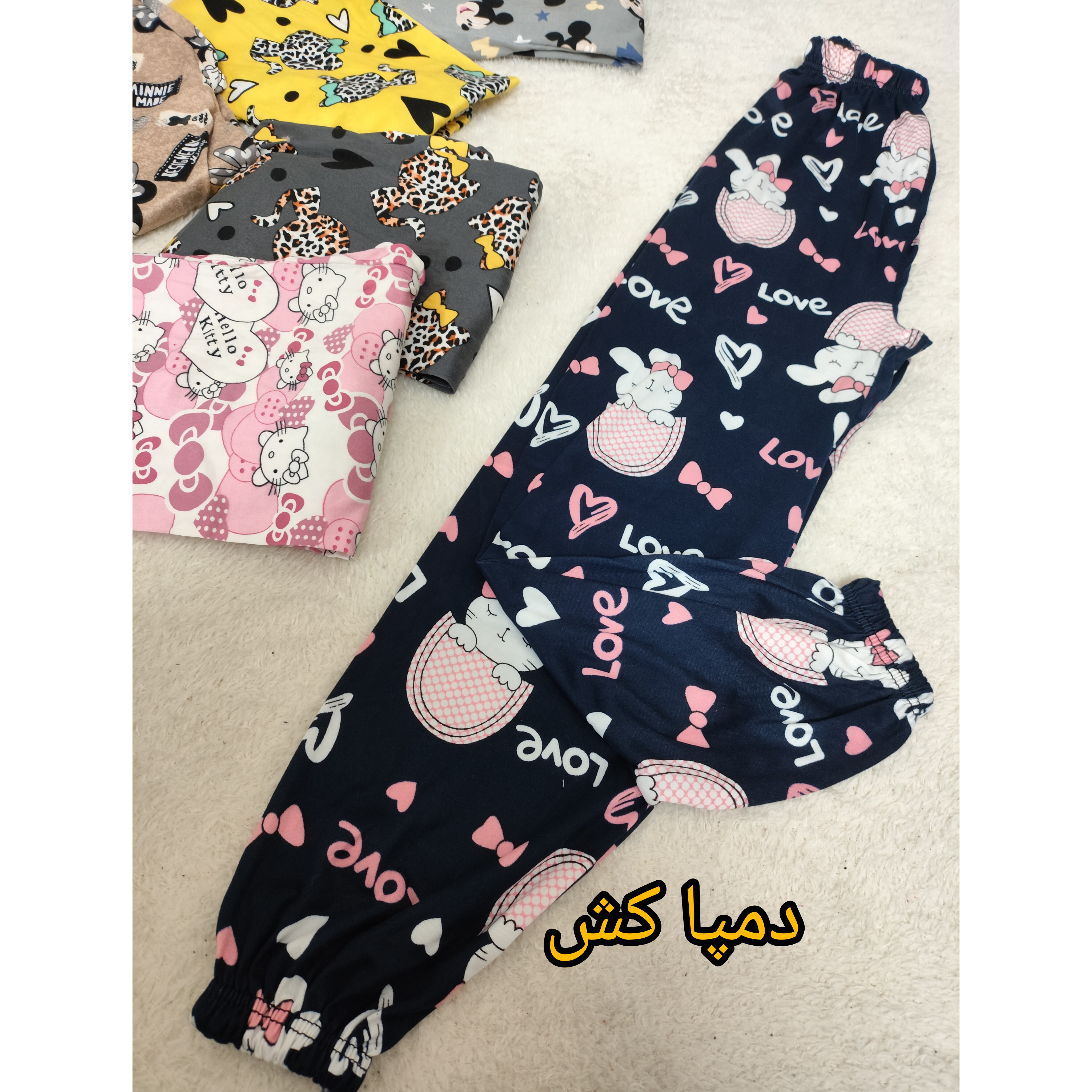 شلوار گیاهی دخترانه دمپا کش کمرکش