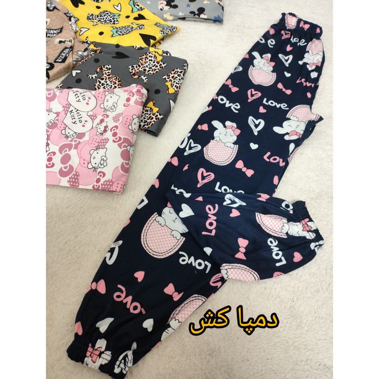 شلوار گیاهی دخترانه دمپا کش کمرکش