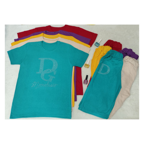 تیشرت شلوارک ست زنانه جنس نخ پنبه