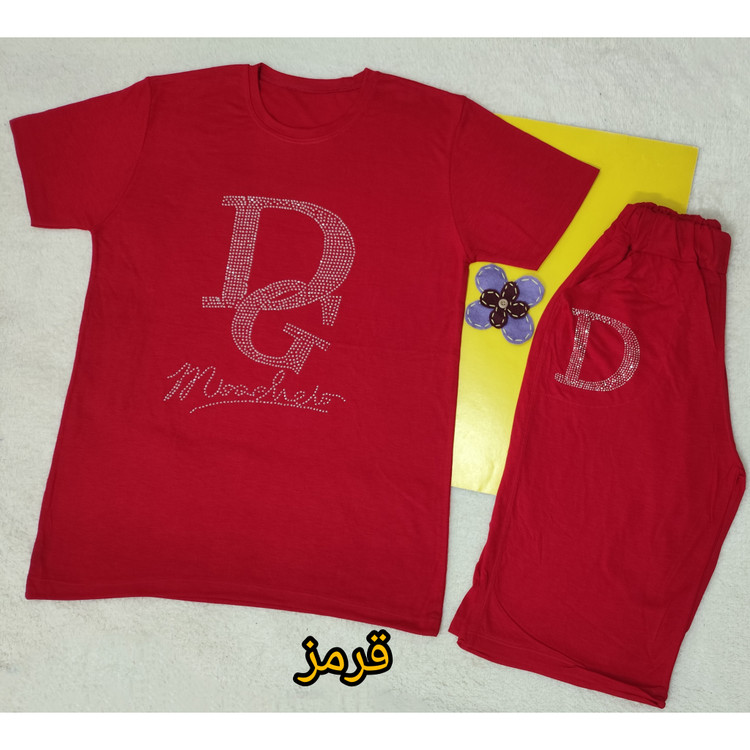 تیشرت شلوارک زنانه قرمز