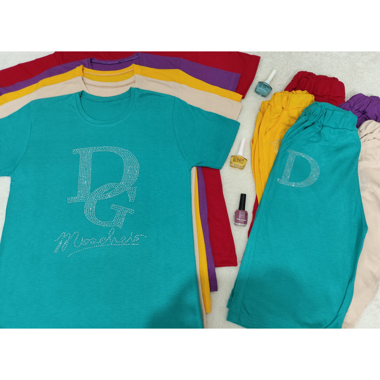 تیشرت شلوارک نخ پنبه زنانه