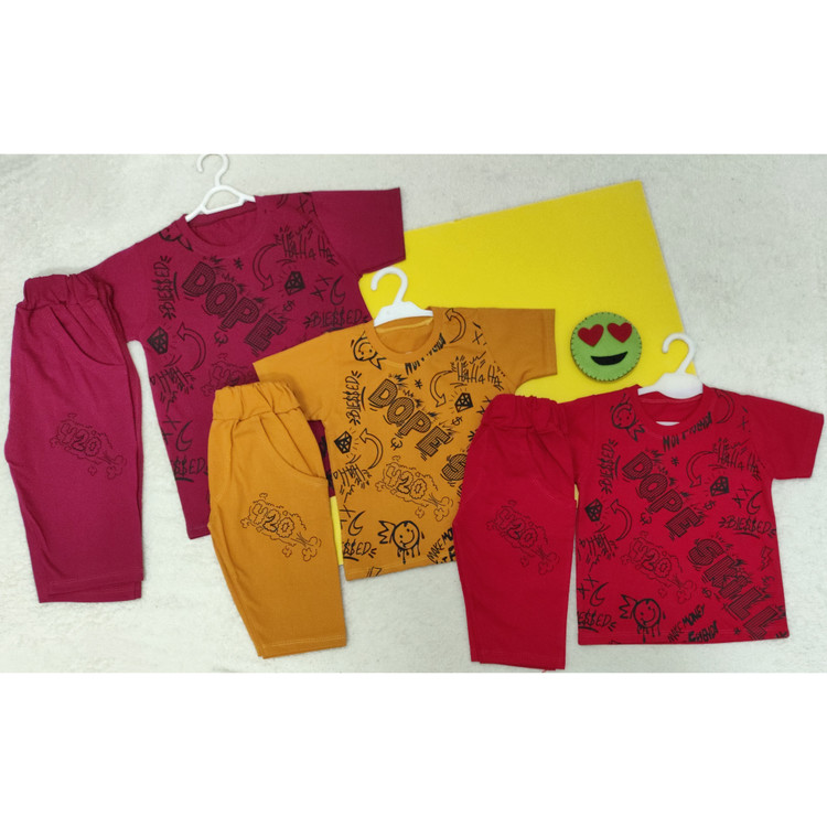 تیشرت شلوارک ست پسرانه نخپنبه